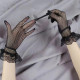 Перчатки закрытые короткие сетка с кружевом на запястье Черные (p329-black)