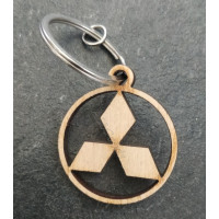 Брелок для ключей деревянній Mitsubishi