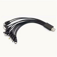 Зарядка USB 10-в-1 довжина 24 см багатофункціональна чорний