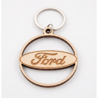 Брелок для ключів дерев’яний Ford — власне виробництво, діаметр 3,5 см