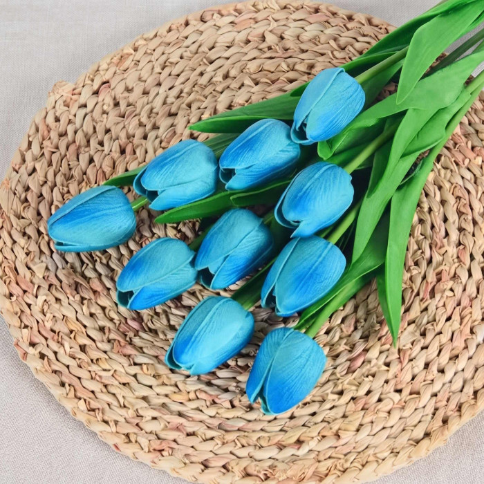 Тюльпан искусственный реалистичный голубой цвет 1 шт